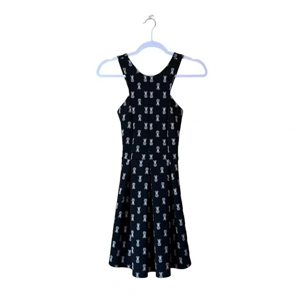 Hollister | Dresses | Hollister Womens Black Skater Dress Size S Pineapples  Backless | Poshmark